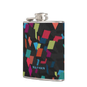 カッコいい抽象芸術幾何学的キューブのパタパーソナライズされたーン フラスク (左)