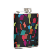 カッコいい抽象芸術幾何学的キューブのパタパーソナライズされたーン フラスク (右)