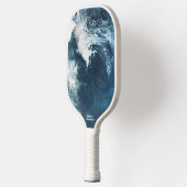 カッコいい抽象芸術海波デザインカスタム文字名 ピックルボールラケット (左)