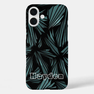 カッコいい抽象芸術粉砕ガパーソナライズされたラス iPhone 16 PLUSケース