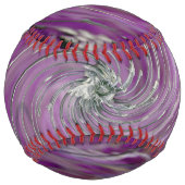 カッコいい抽象芸術紫フローラ旋回 ソフトボール (裏面)