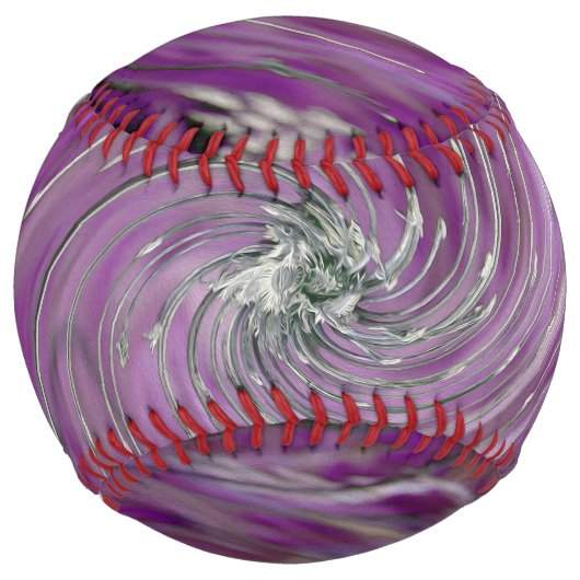 カッコいい抽象芸術紫フローラ旋回 ソフトボール (正面)