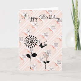 カッコいい抽象芸術花誕生日カード カード