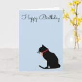 カッコいい抽象芸術薄紫猫誕生日カード カード (黄色い花)