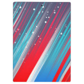 カッコいい抽象芸術赤白青ブラシストローク クリップボード (裏面)