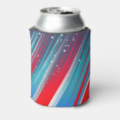 カッコいい抽象芸術赤白青ブラシストローク 缶クーラー (缶裏面)