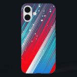 カッコいい抽象芸術赤白青ブラシストローク iPhone 16 PLUSケース<br><div class="desc">カッコいい抽象芸術赤白青ブラシストローク</div>