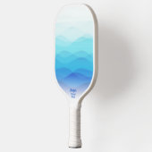 カッコいい抽象芸術青パーソナライズされた波 ピックルボールラケット (左)