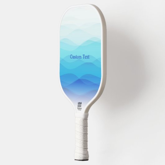 カッコいい抽象芸術青パーソナライズされた波 ピックルボールラケット (左)