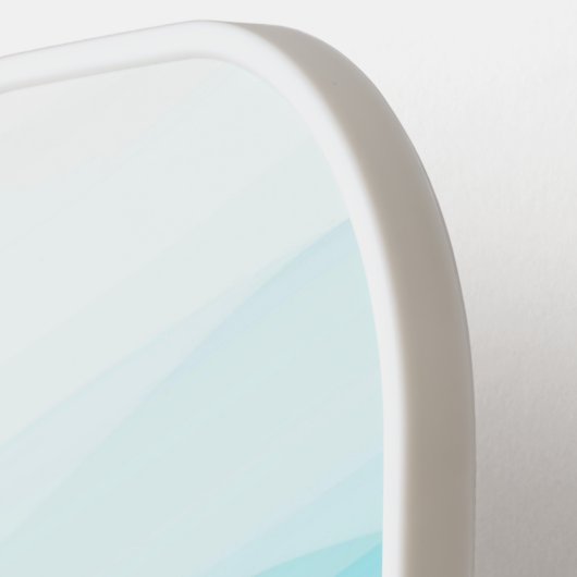 カッコいい抽象芸術青パーソナライズされた波 ピックルボールラケット (左詳細)