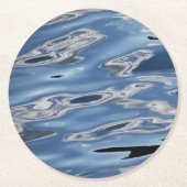 カッコいい抽象芸術青 ラウンドペーパーコースター (正面)