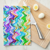 カッコいい数々の波 キッチンタオル (四つ折り)