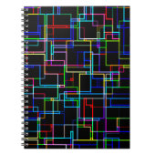 カッコいい数々の色のストライプの模様 ノートブック (正面)