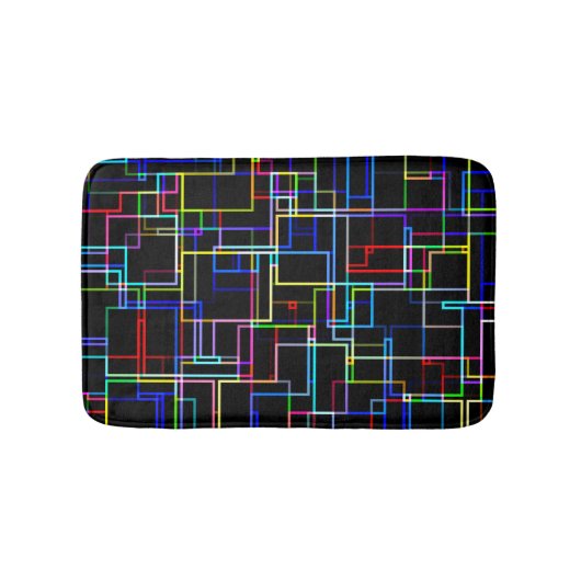 カッコいい数々の色のストライプの模様 バスマット (正面)
