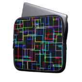 カッコいい数々の色のストライプの模様 ラップトップスリーブ (正面左)