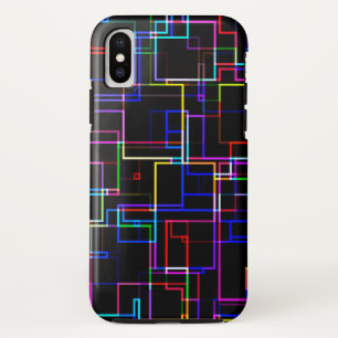 カッコいい数々の色のストライプの模様 iPhone XSケース