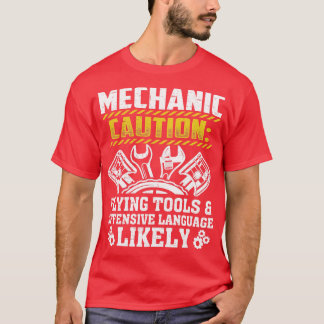 カッコいい整備士男性へドラッグレース車庫 Tシャツ