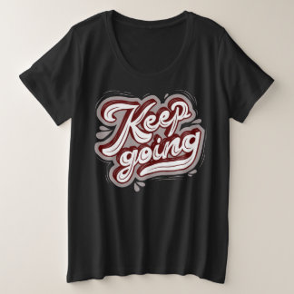 カッコいい文字ブルゴーニュとブラックL保が行くモダン プラスサイズTシャツ