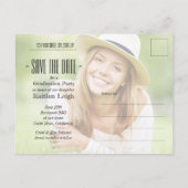 カッコいい文字写真の卒業日保存 ポストカード (裏面)