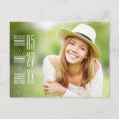 カッコいい文字写真の卒業日保存 ポストカード (正面)
