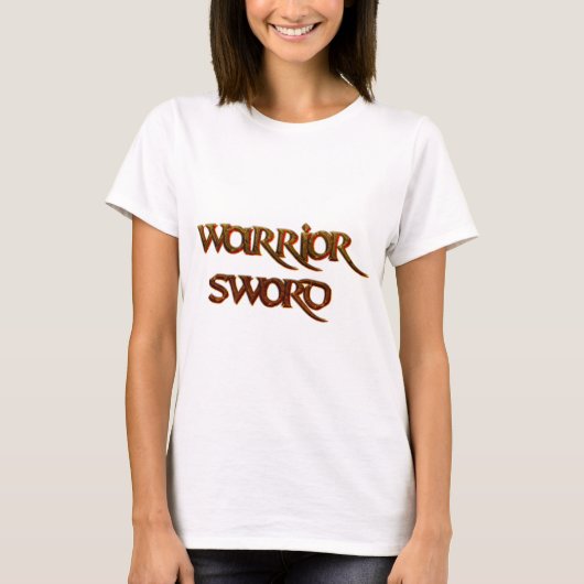 カッコいい文字 – 戦士の剣 Tシャツ (正面)
