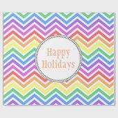 カッコいい明るい虹のシェブロン幸せな休日プレゼント ラッピングペーパー (フラット)