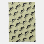 カッコいい最高のパパ黒口ひげ父の日のパターン キッチンタオル (縦)