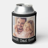 カッコいい最高のパパEver Photoパーソナライズされた白黒 缶クーラー (缶正面)