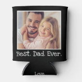 カッコいい最高のパパEver Photoパーソナライズされた白黒 缶クーラー (正面)