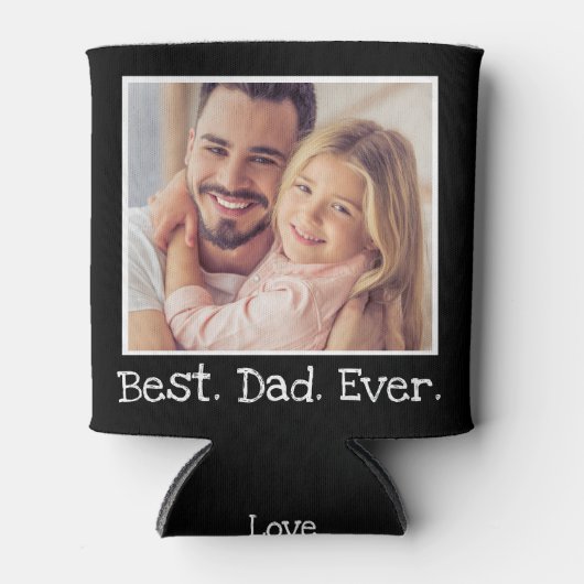 カッコいい最高のパパEver Photoパーソナライズされた白黒 缶クーラー (正面)