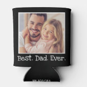 カッコいい最高のパパEver Photoパーソナライズされた白黒 缶クーラー (裏面)