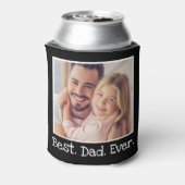 カッコいい最高のパパEver Photoパーソナライズされた白黒 缶クーラー (缶裏面)