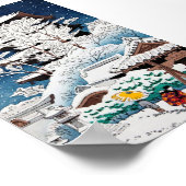 カッコいい東日本の羽水川瀬冬の雪 ポスター (角)