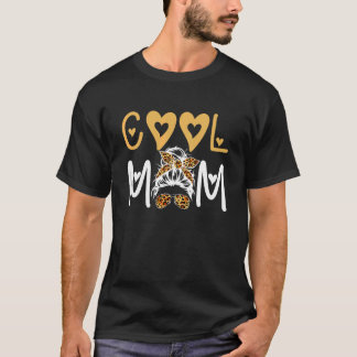 カッコいい母ヒョウ乱雑Bun母おばあちゃん母の生活 Tシャツ