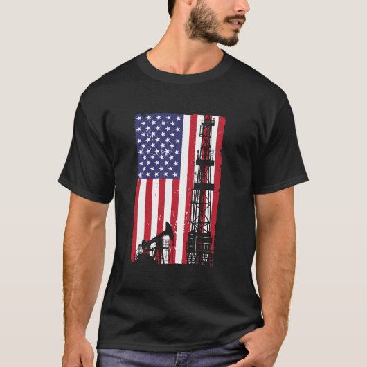 カッコいい油フィールドアー男性へト女性油田掘削 Tシャツ (正面)