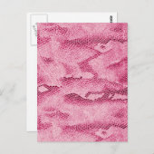 カッコいい流行のホットガーリーピンクスネークのスネークスキンイメージ ポストカード (正面/裏面)