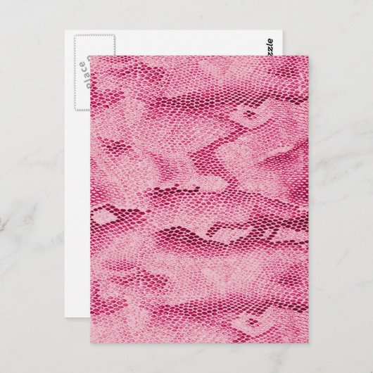 カッコいい流行のホットガーリーピンクスネークのスネークスキンイメージ ポストカード (正面/裏面)