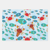 カッコいい海海洋生物 ラッピングペーパーシート (正面3)