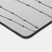 カッコいい灰色の白い黒の有刺線パターンのモノグラム デスクマット (コーナー)