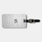 カッコいい灰色の白い黒の有刺線パターンのモノグラム ラゲッジタグ (正面横)