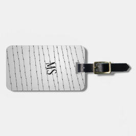 カッコいい灰色の白い黒の有刺線パターンのモノグラム ラゲッジタグ