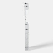 カッコいい灰色の白い黒の有刺線パターンのモノグラム iPhoneケース (左側面)