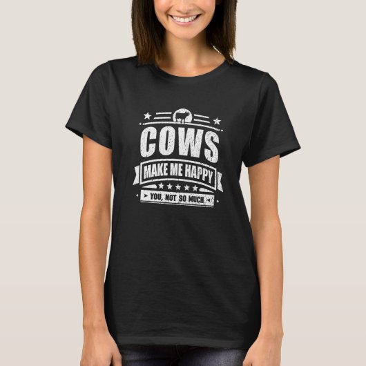 カッコいい牛のミームを言う牛 Tシャツ (正面)