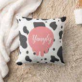 カッコいい牛プリント名モノグラムの クッション (ブランケット)
