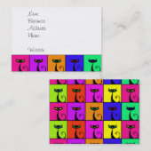 カッコいい猫ポップ・アートの芸カラフル術 名刺 (正面/裏面)