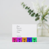 カッコいい猫ポップ・アートの芸カラフル術 名刺 (スタンド正面)