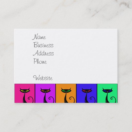 カッコいい猫ポップ・アートの芸カラフル術 名刺 (正面)