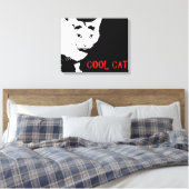 カッコいい猫包まれた キャンバスプリント (インサイチュ (寝室))