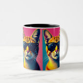 カッコいい猫 ツートーンマグカップ (正面右)