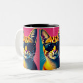 カッコいい猫 ツートーンマグカップ (正面左)